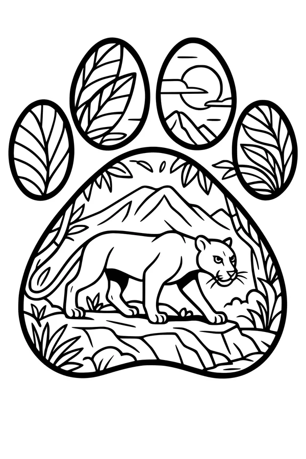 Mountain Panther in a Giant Pawprint