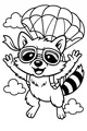 Skydiving Raccoon and His Whirly Parachute