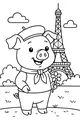 Piggy in Paris with a Flower