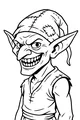 Free Goblin Coloring Page - Grinning Patch-Cap Goblin Boy (Printable PDF)