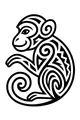 Swirly Monkey with Spirals and Zigzags