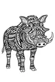 Warthog With Whirling Wild Patterns