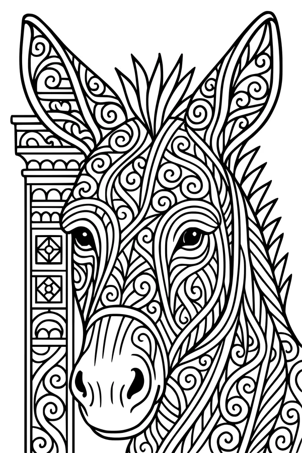Swirly-Eared Donkey and His Fancy Wall