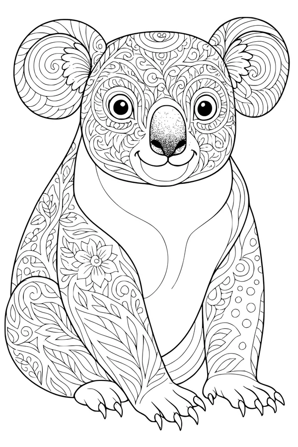 Swirly Patterns on Koala’s Big Ears