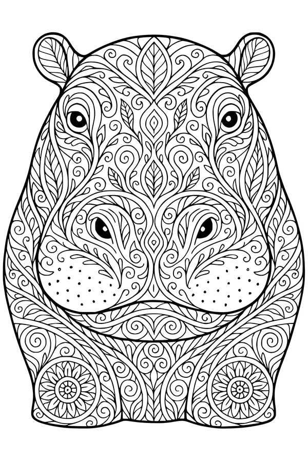 Patterned Hippo in the Wild Garden