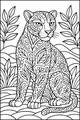 Panther Pause Among the Jungle Leaves