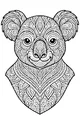 Koala Portrait with Swirly Patterns