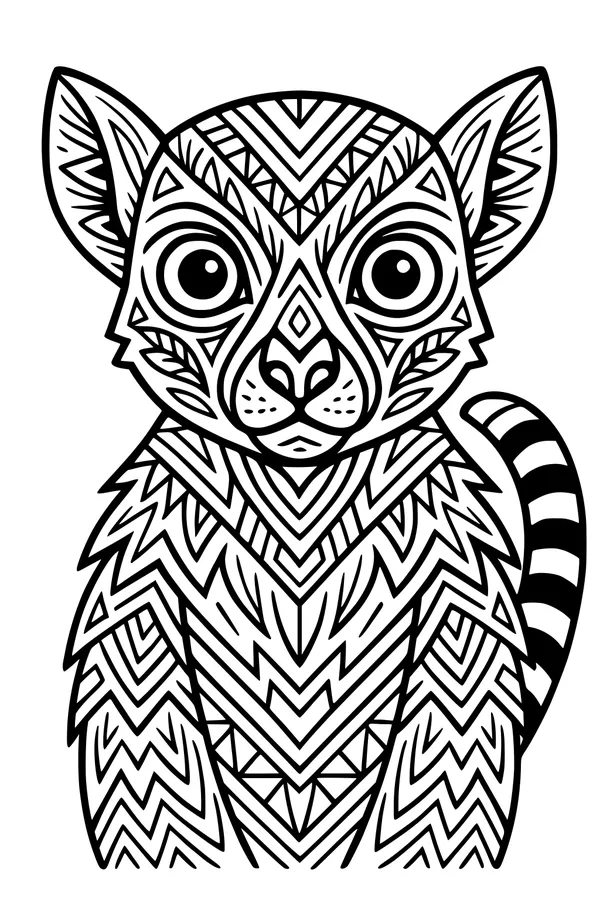 Lemur with the Wild Zigzag Fur