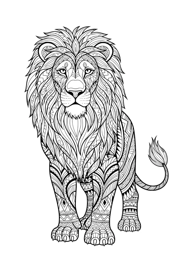 Brave Lion with the Fancy Mane