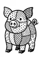 Patchwork Pig With a Twisty Tail