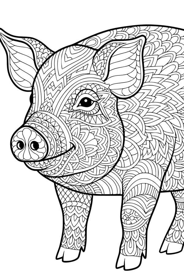 Patterned Piglet with a Spiraled Snout