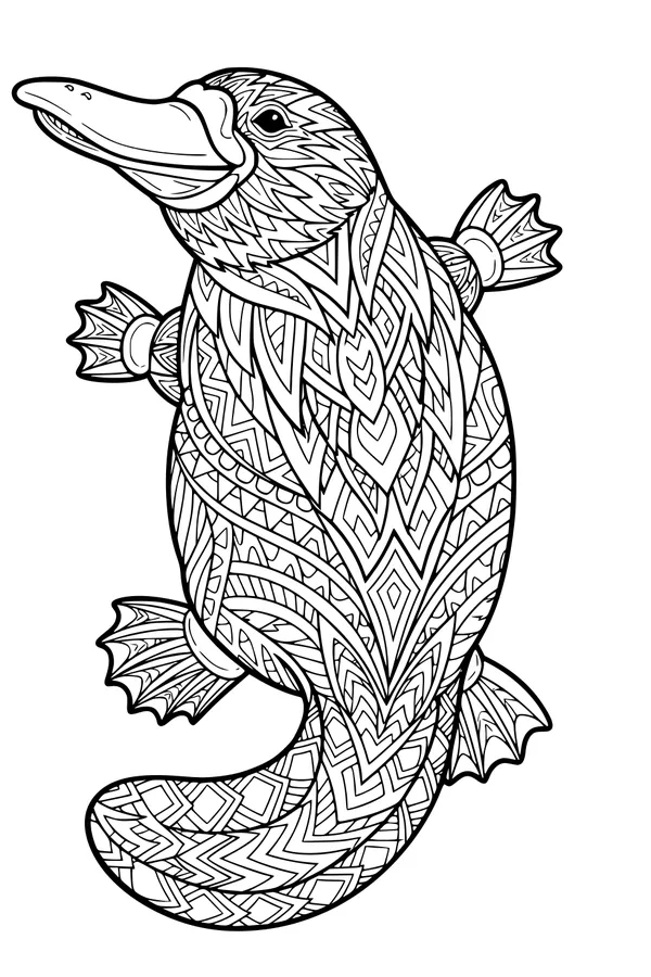 Patchwork Platypus Swims by