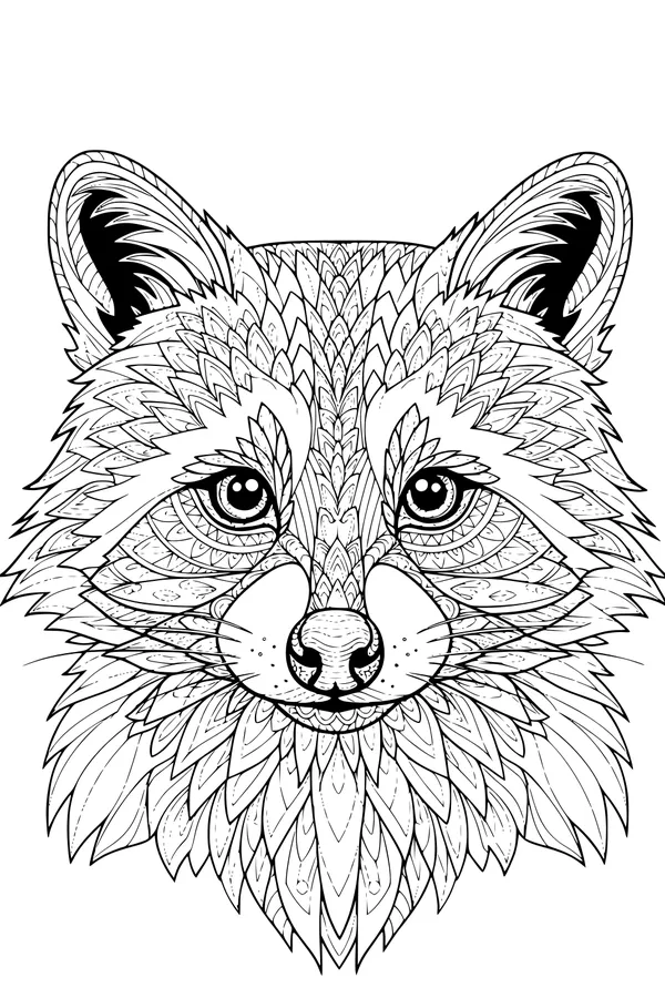 Whiskers and Patterns: Raccoon Portrait Play
