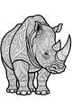 Rhino with Swirls and Secret Shapes