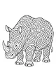 Rhino with Swirly Maze Patterns