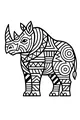 Rhino With Whirling Patterns and Stripes