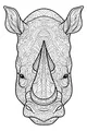 Rhino with Swirly Patterns and Pointy Ears