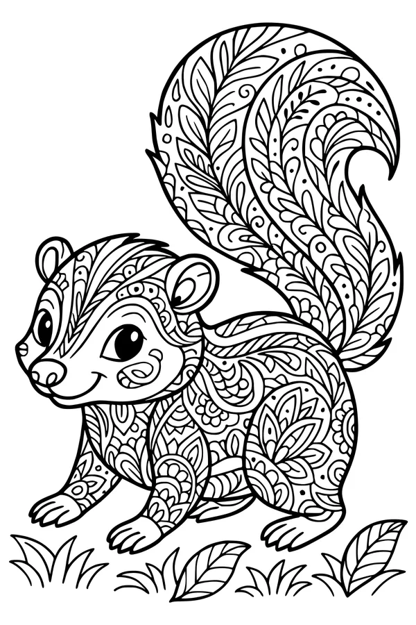 Swirly-Tailed Skunk in the Garden