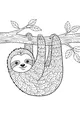 Sleepy Sloth in the Leafy Tree