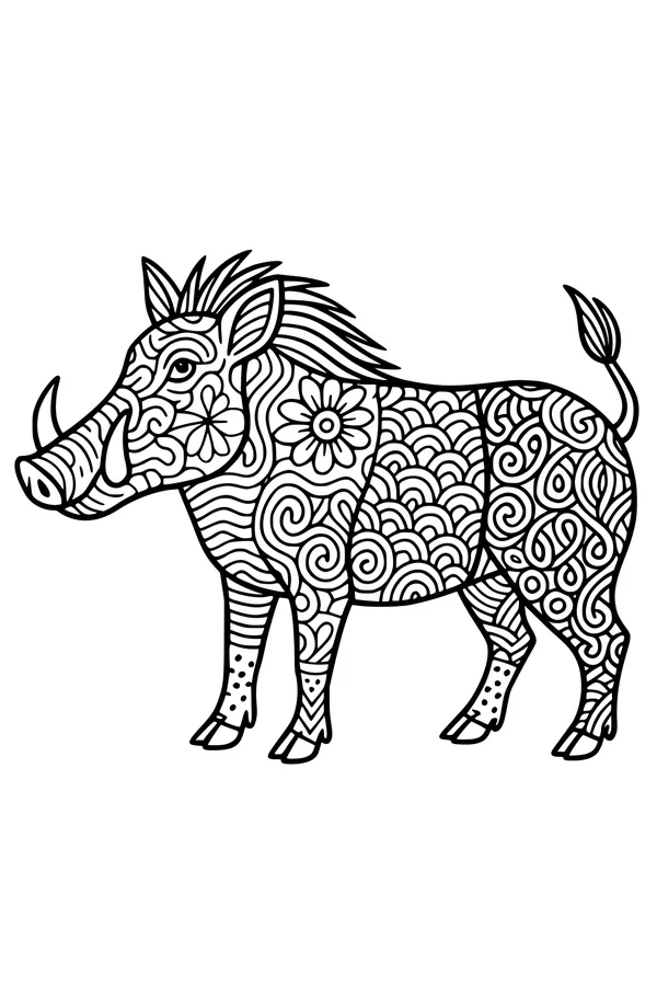 Wiggly Patterns on Wild Warthog