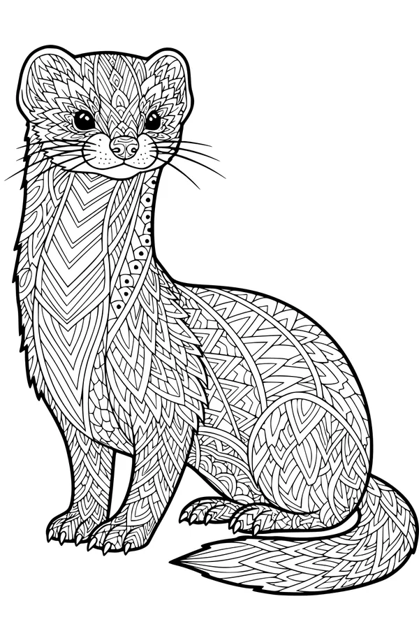 Woodland Weasel with Whiskery Patterns