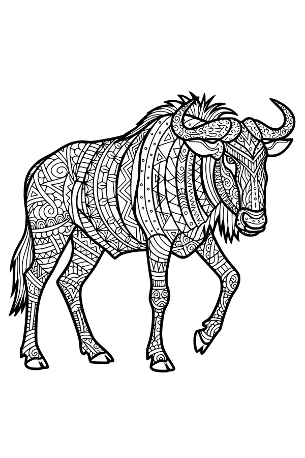 Savanna Patterned Wildebeest