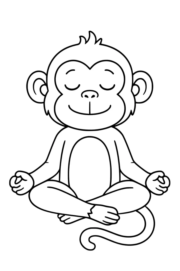 Peaceful Monkey with a Big Sunny Smile