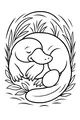 Sleepy Platypus in a Leafy Nest