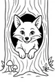 Peekaboo Fox in the Hollow Tree