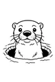 Peeking Otter by the Riverbank