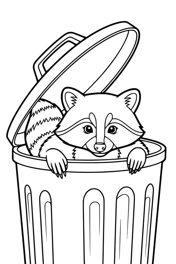 Midnight Peek From the Silver Trash Can