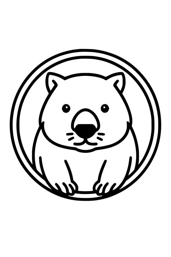 Peekaboo Wombat in a Ring