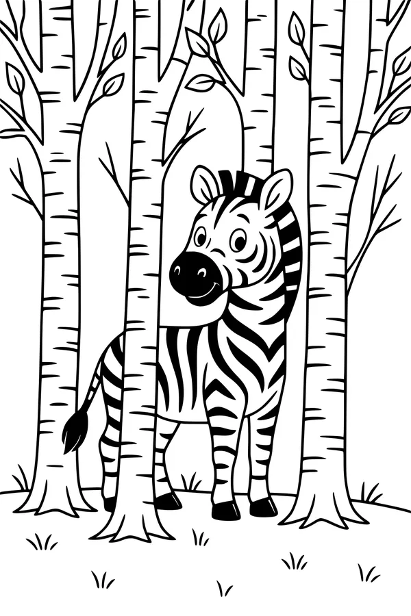 Peekaboo Zebra in Birch Grove