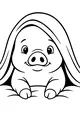 Snuggly Pig Peeking from His Blanket