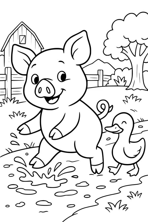 Muddy Puddle Parade with Pig and Duck