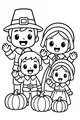 Pilgrim Family Pumpkin Hello