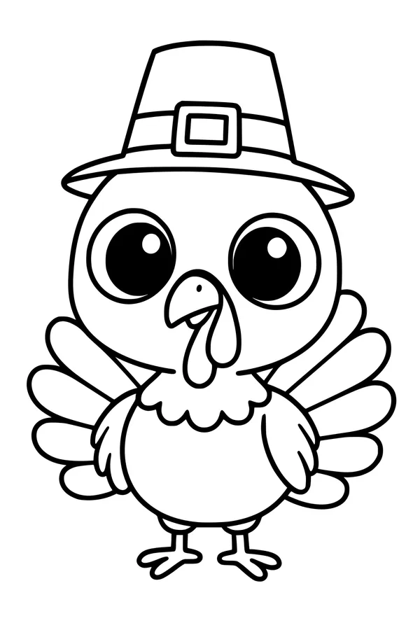 Big-Eyed Turkey in Pilgrim Hat