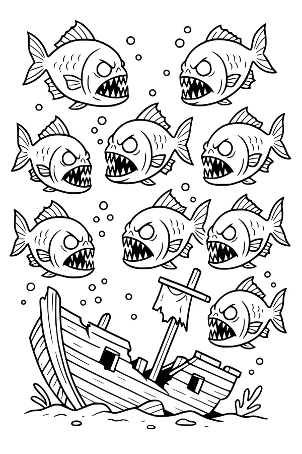 Piranha Parade at the Shipwreck