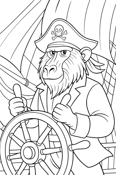 Captain Baboon Sails the Pirate Ship