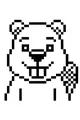 Pixel Beaver With Cheery Teeth