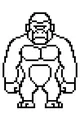 Pixel Gorilla Stands Tall and Mighty