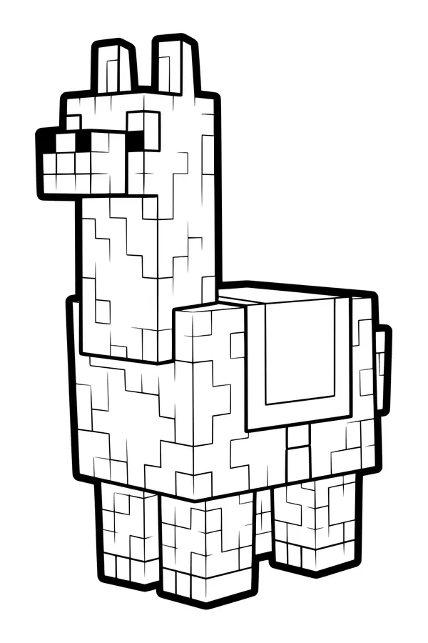 Blocky Llama with a Secret Smile