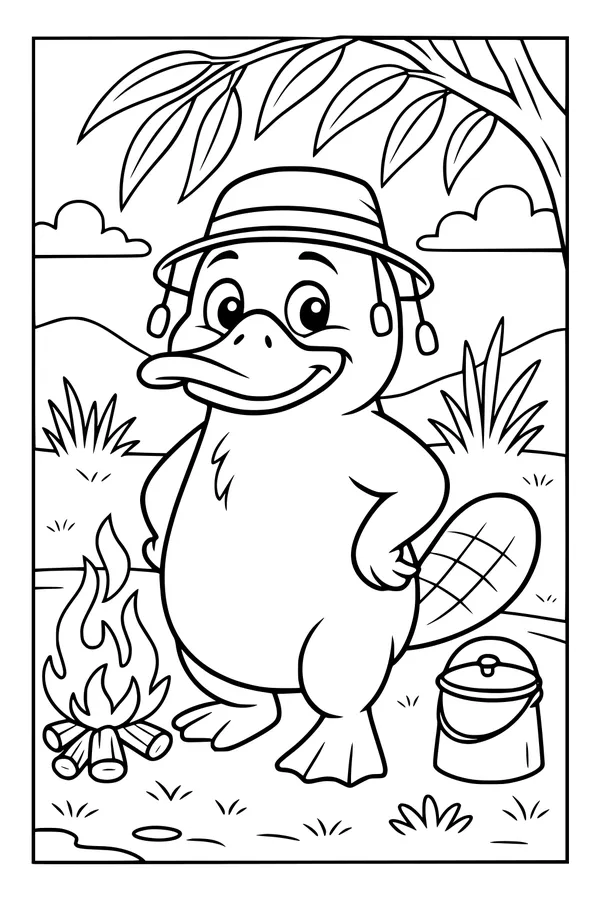 Platypus Picnic by the Campfire