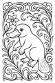 Platypus Among Swirly Flowers