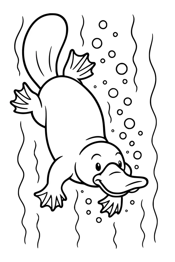 Bubbles Trail Behind the Playful Platypus