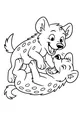 Two Laughing Hyena Pups Tumble Together