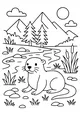 Sunny Riverbank with a Playful Otter