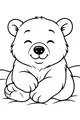 Big Fluffy Bear Sits in the Snow