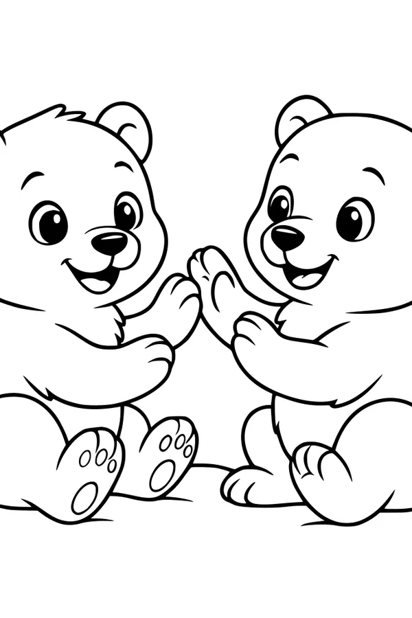 Polar Bear Cubs Play a Silly Game