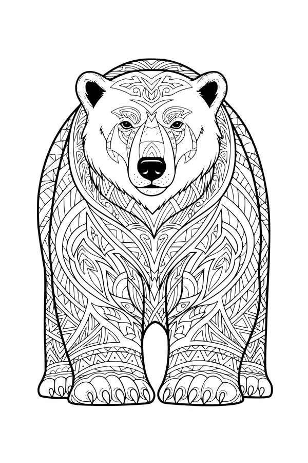 Bold Bear with Magical Markings